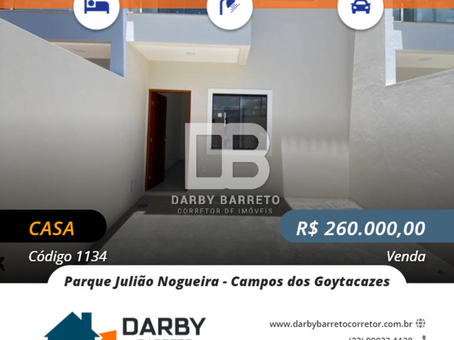 #1134 - Casa para Venda em Campos dos Goytacazes - RJ