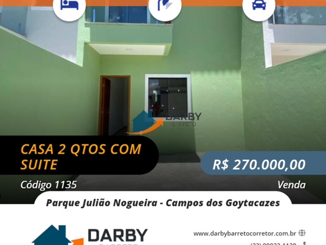 #1135 - Casa para Venda em Campos dos Goytacazes - RJ