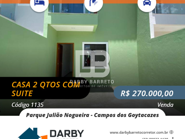 #1135 - Casa para Venda em Campos dos Goytacazes - RJ