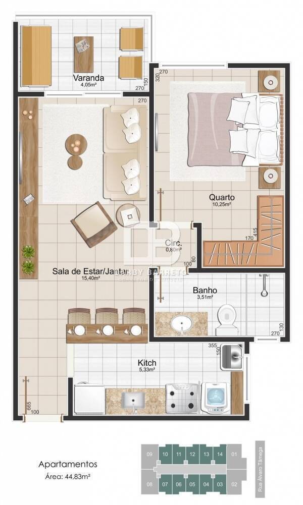 Apartamento à venda com 1 quarto, 45m² - Foto 15