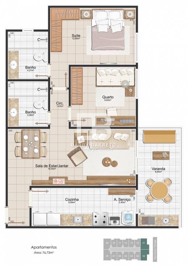 Apartamento à venda com 1 quarto, 45m² - Foto 16